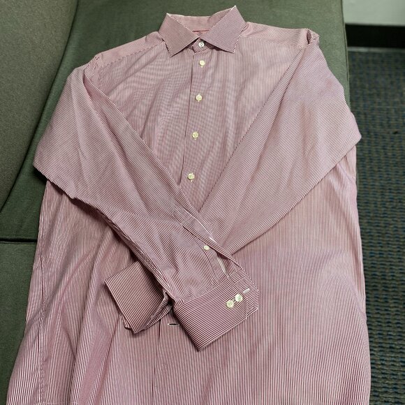 Eton Contemporary Men's Striped Red Shirt Size 43/17 - Picture 10 of 10